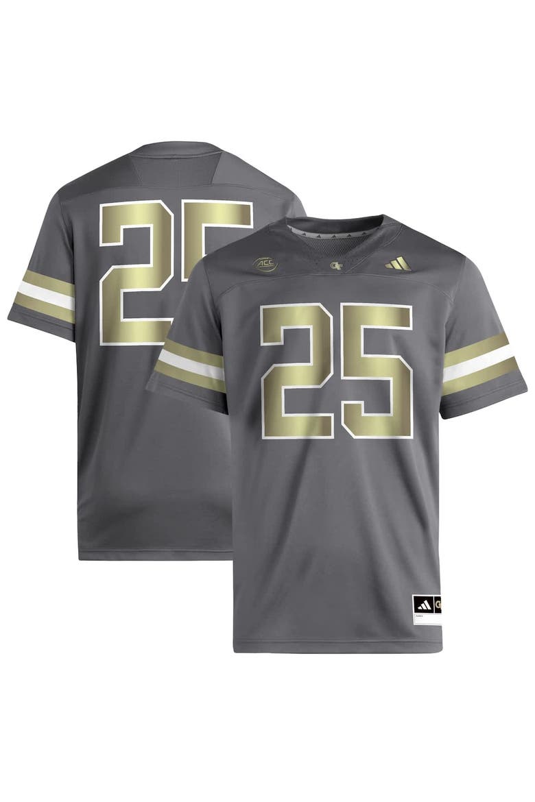 Men's adidas #25 Gray Georgia Tech Yellow Jackets Premier Jersey, Main, color, Gray