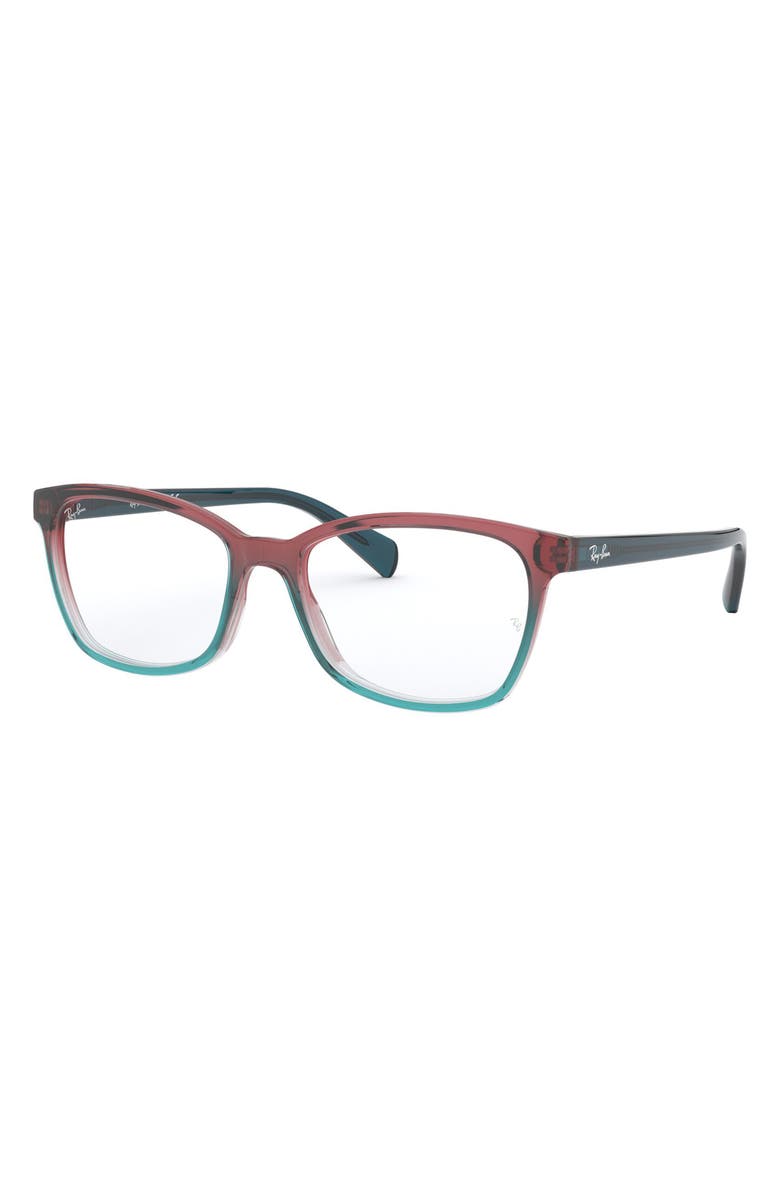Ray-Ban 54mm Square Optical Glasses, Alternate, color, Red Blue