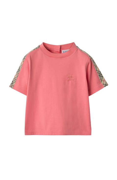 Check Trim Cotton T-shirt