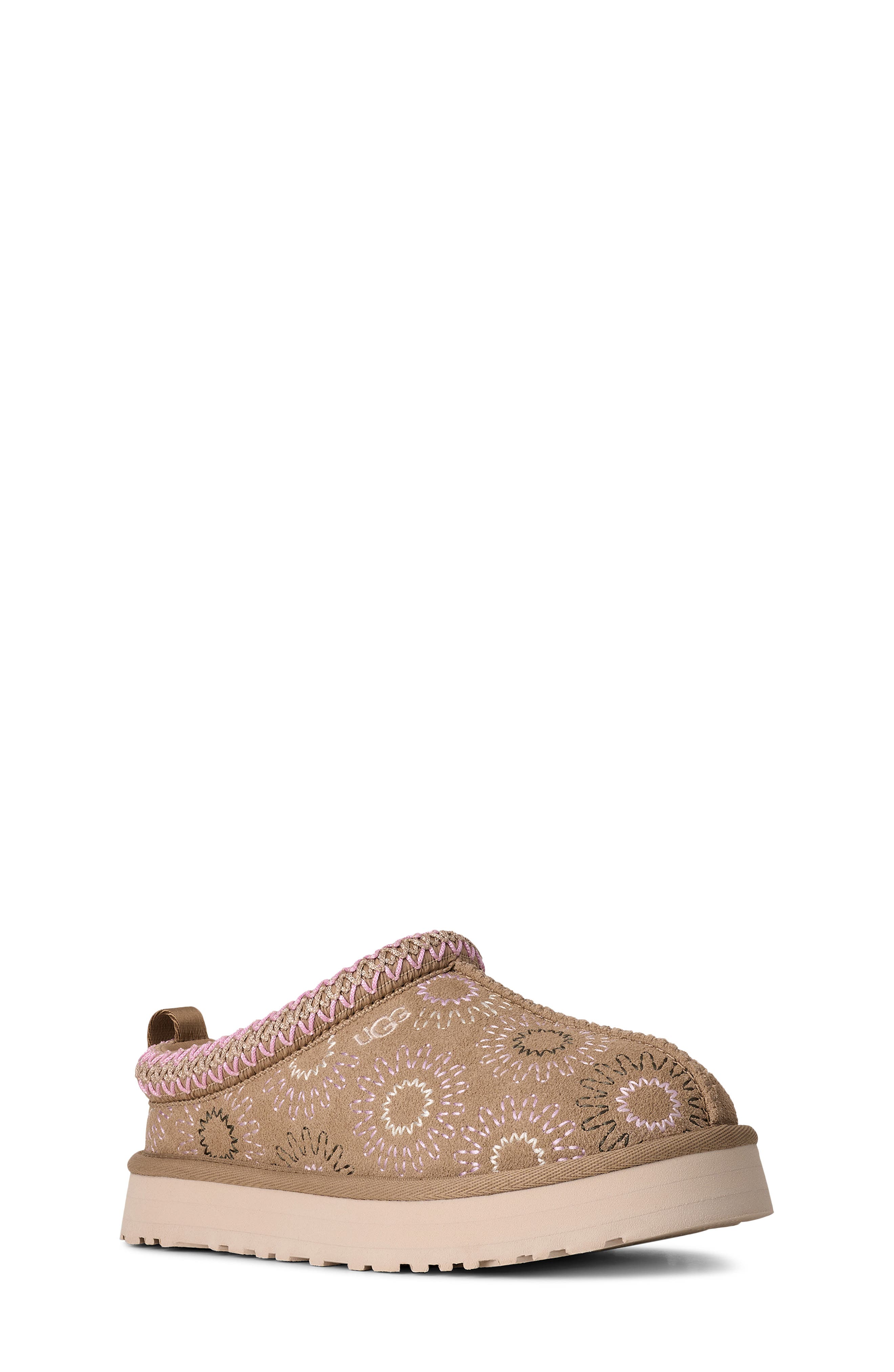 UGG<sup
®</sup
 Kids
 Tazz Sun Stitch Slipper, Main, color, Mustard Seed