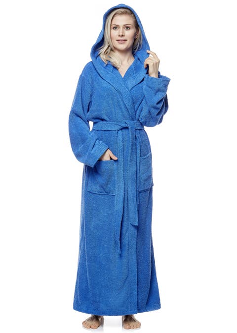 Pacifica Women's Cotton Full Length Hooded Bathrobe
