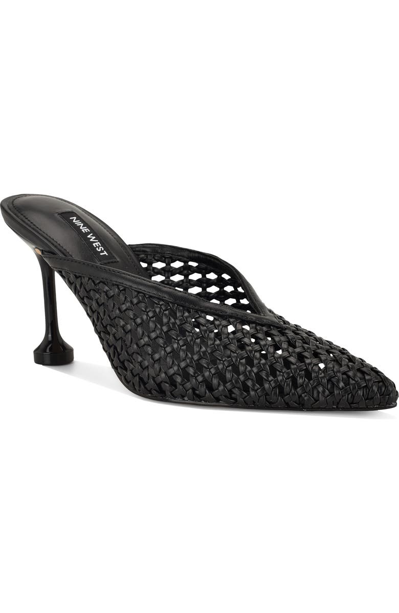 Nine West Grasso Woven Mule, Main, color, Black