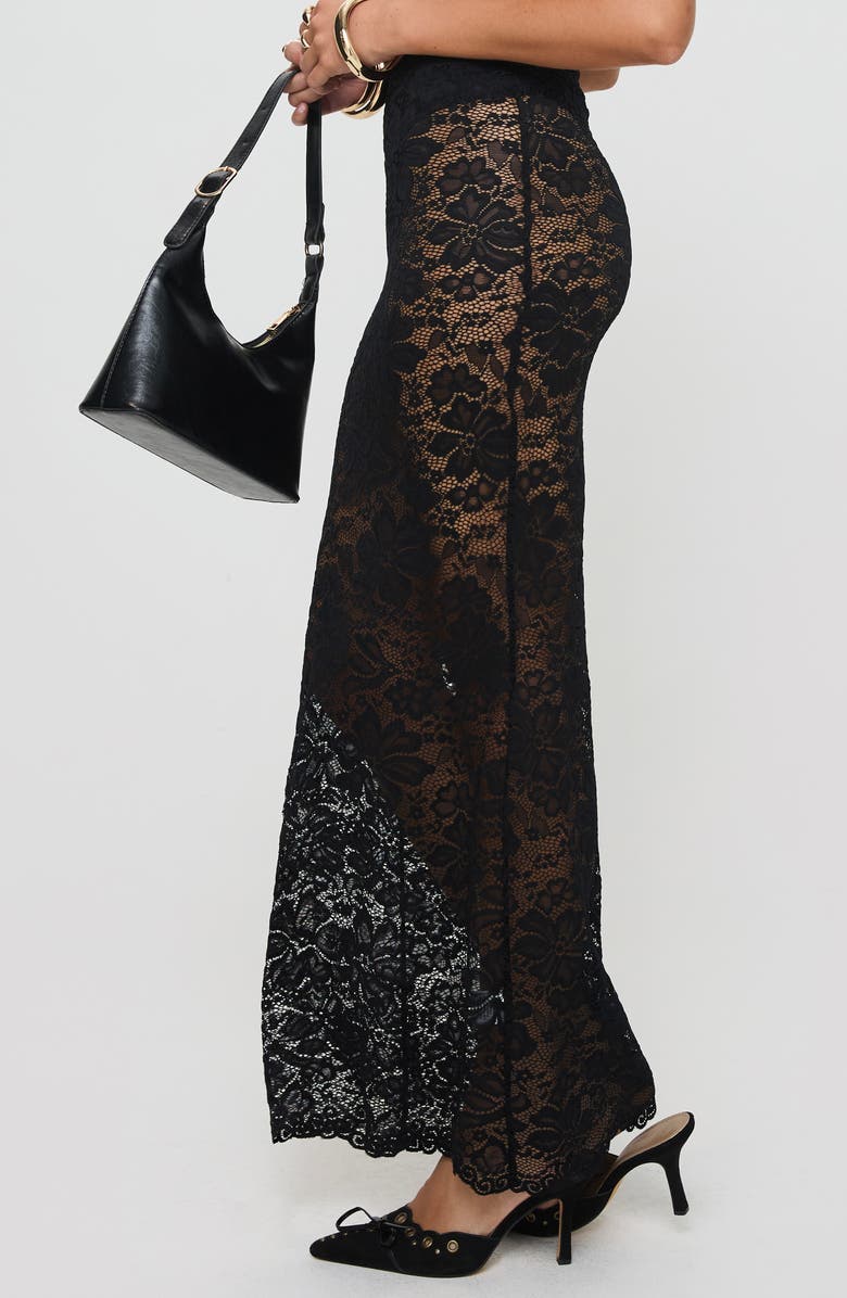 Princess Polly Lombardio Lace Maxi Skirt, Alternate, color, Black