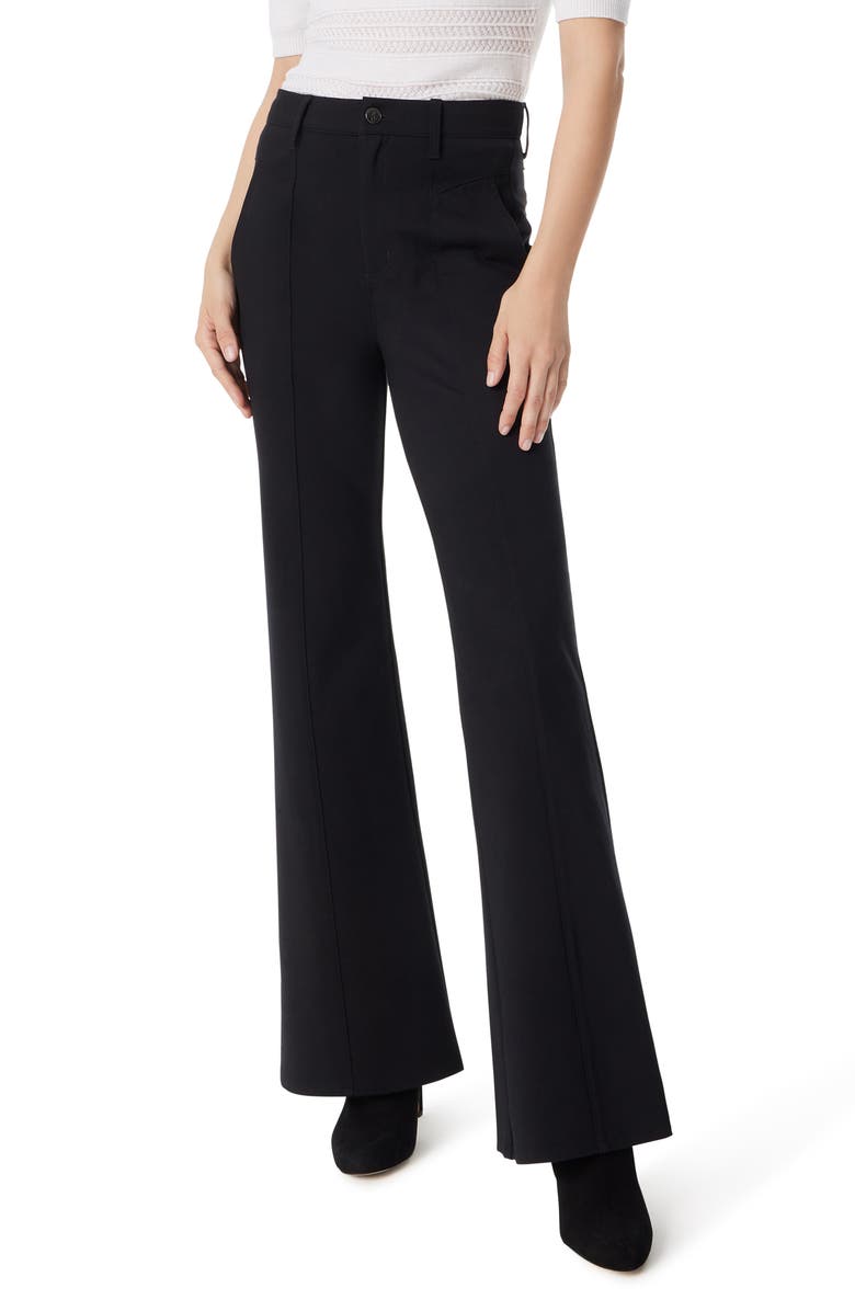 Sam Edelman Bay V-Yoke High Waist Flare Ponte Pants, Main, color, Black