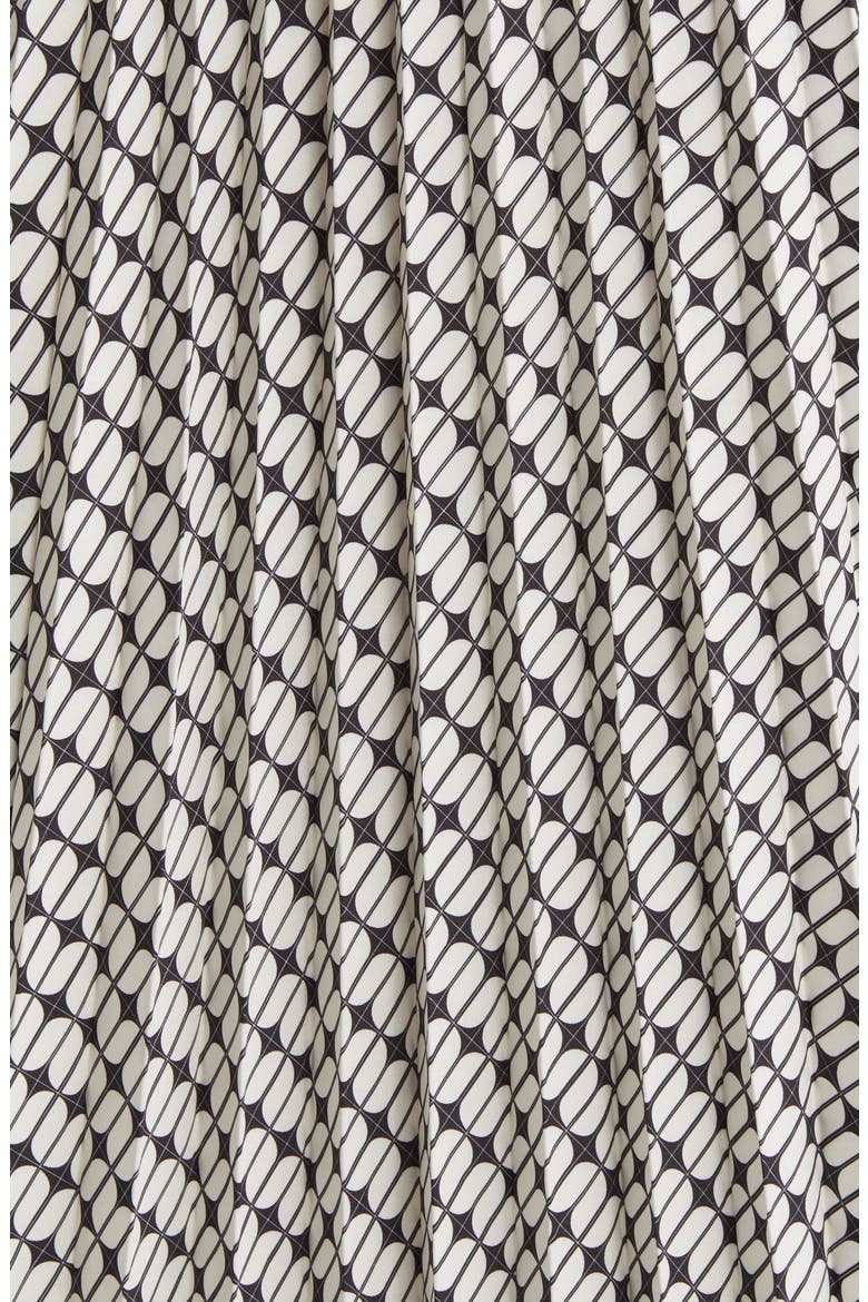 Brit Print Pleated Maxi Skirt, Alternate, color, BLACK