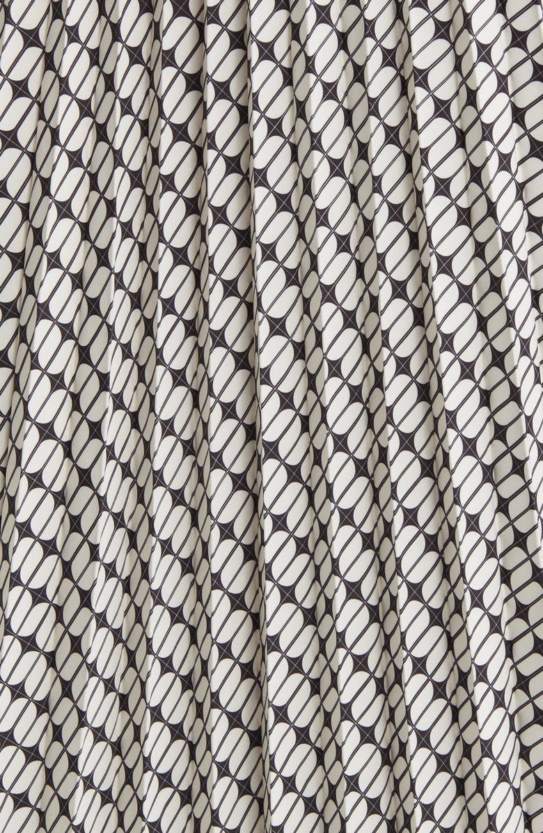 NIKKI LUND Brit Print Pleated Maxi Skirt, Alternate, color, Black