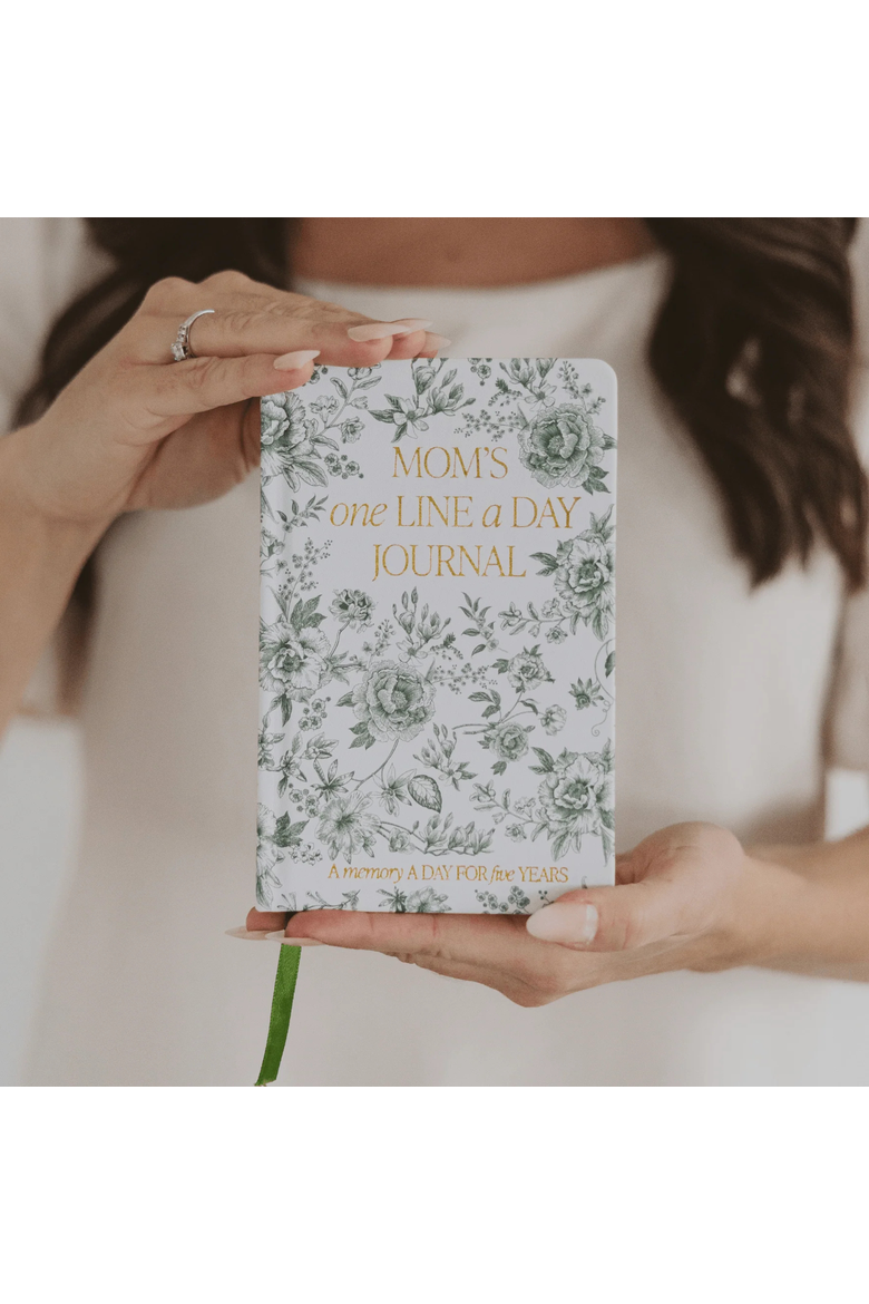 Mom's One Line a Day Journal, Alternate, color, Green Delft