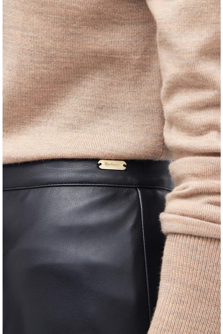 Alberta Faux Leather Skirt, Alternate, color, BLACK