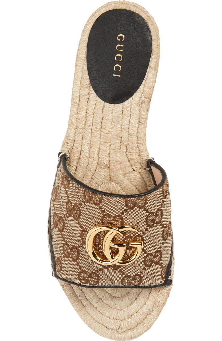 Gucci Pilar Original GG Canvas Espadrille Slide Sandal, Alternate, color,