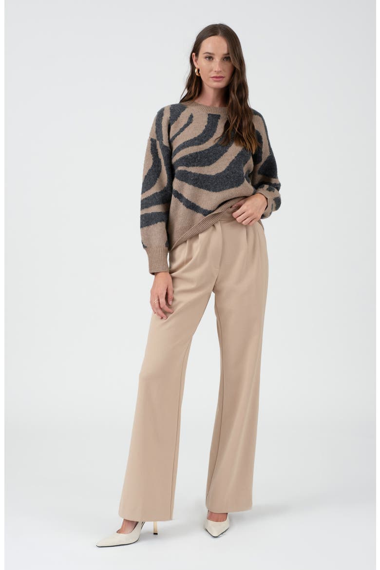 Animal Stripe Sweater, Alternate, color, MOCHA