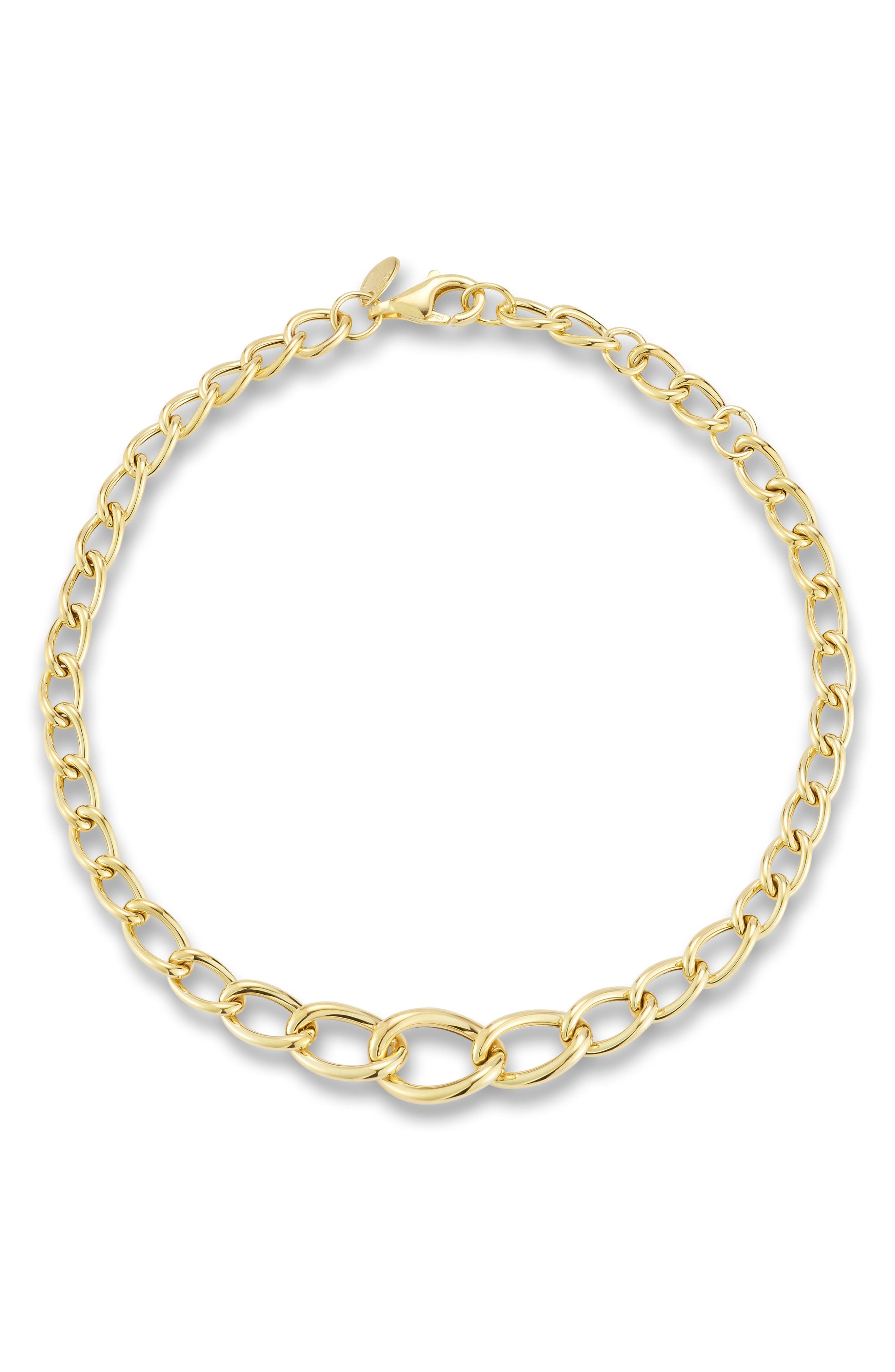 Ember Fine Jewelry 14K Gold Graduated Chain Bracelet