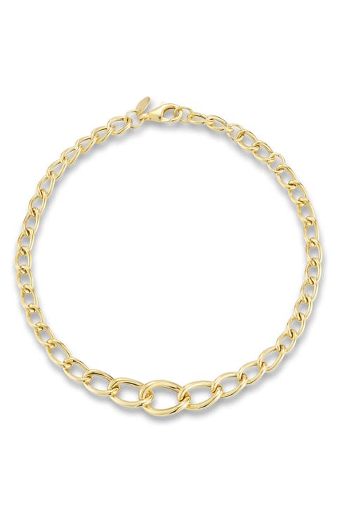 14K Gold Graduated Chain Bracelet