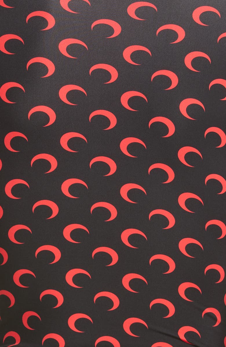 Marine Serre Fitted Moon Print Mock Neck Top, Alternate, color, 