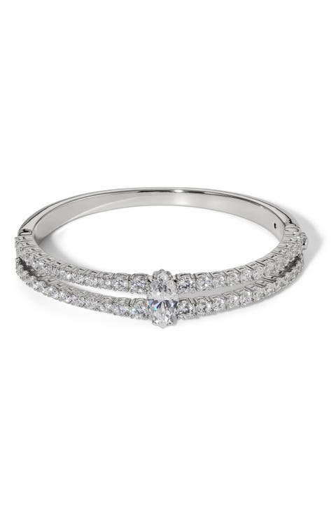 Everleigh Cubic Zirconia Hinged Bangle Bracelet
