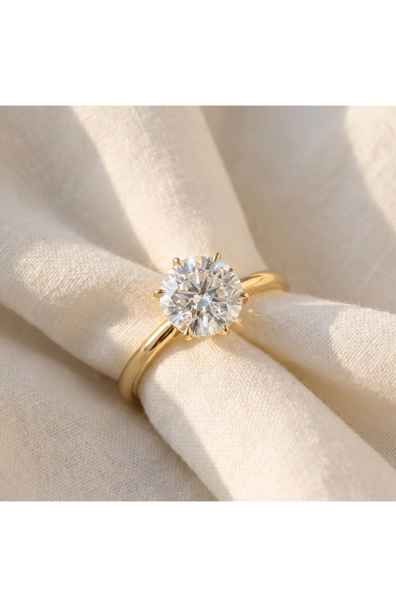 Bliss Diamond Certified 2 1/2CT Lab Grown Diamond Solitaire Thin Engagement Ring 14k Gold, Alternate, color, 14K Yellow Gold