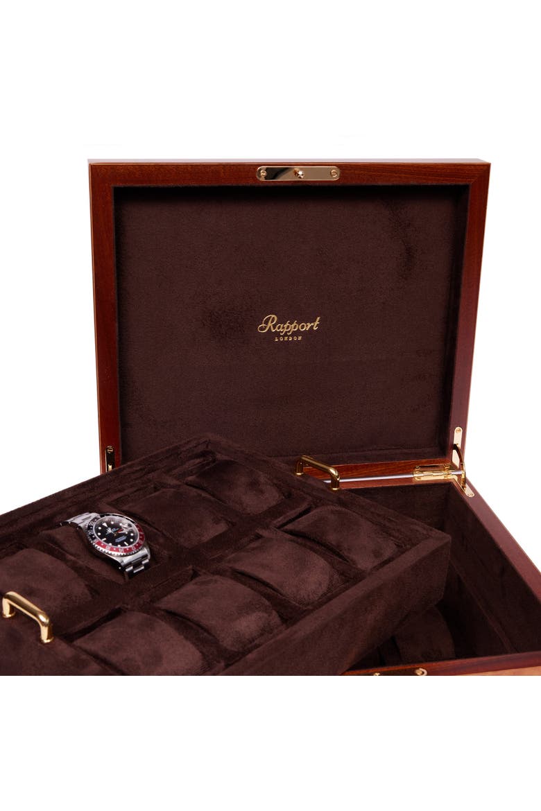 HERITAGE SIXTEEN WATCH BOX, Alternate, color, Burr Walnut