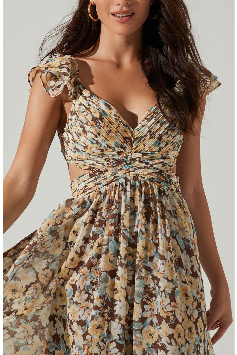Primrose Floral Maxi Dress, Alternate, color, BROWN YELLOW FLORAL