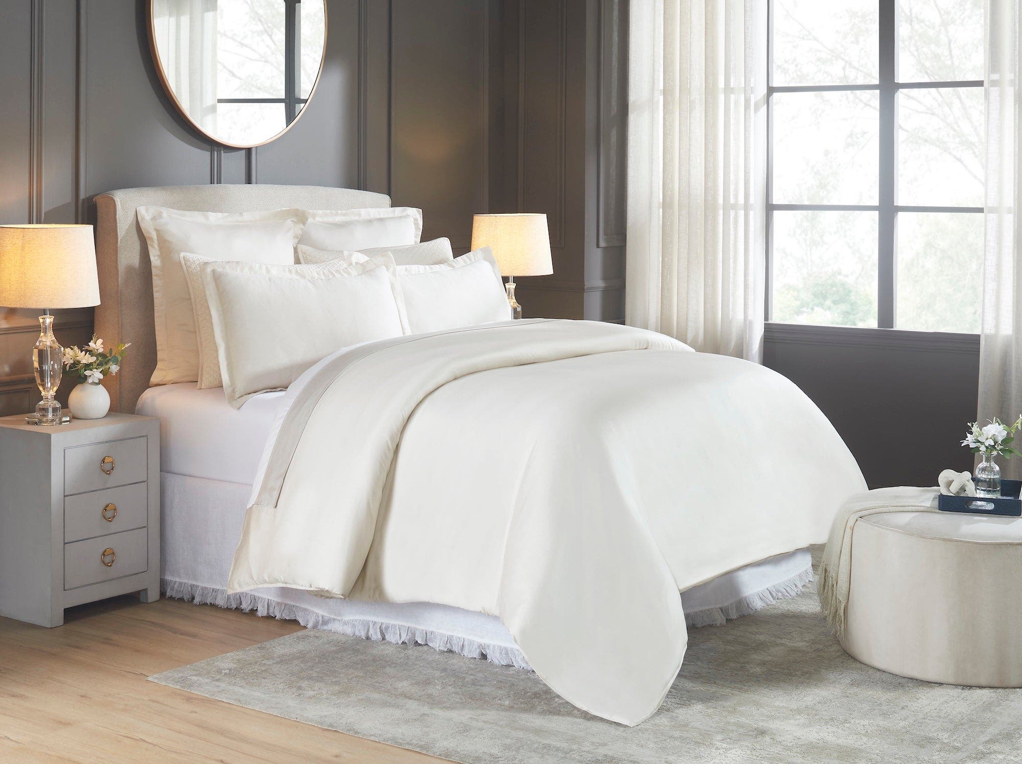 Orchids Lux Home Merida Lyocell Satin Duvet Cover Set | Nordstrom