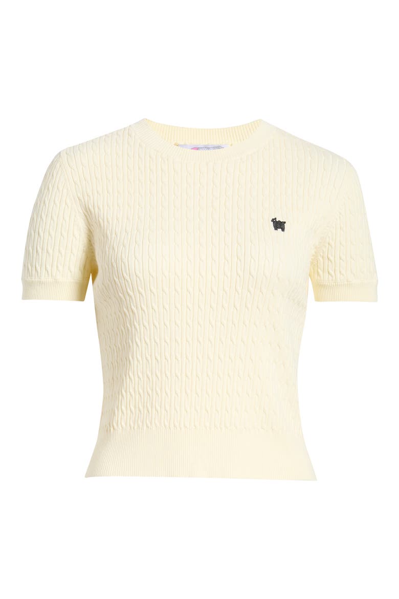 Sheep Cotton Cable Sweater, Alternate, color, IVORY