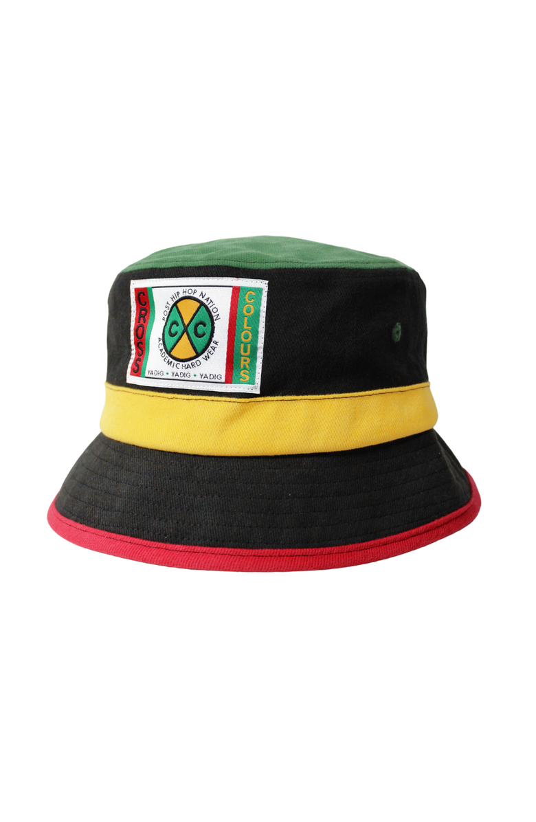 Cross Colours Color Block Label Logo Bucket Hat, Main, color,