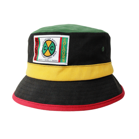 Color Block Label Logo Bucket Hat