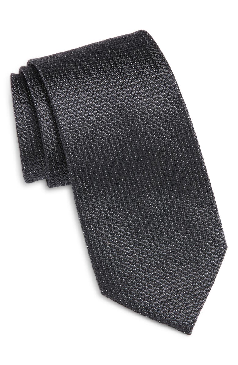 Nordstrom Geometric Silk Tie, Main, color, Black