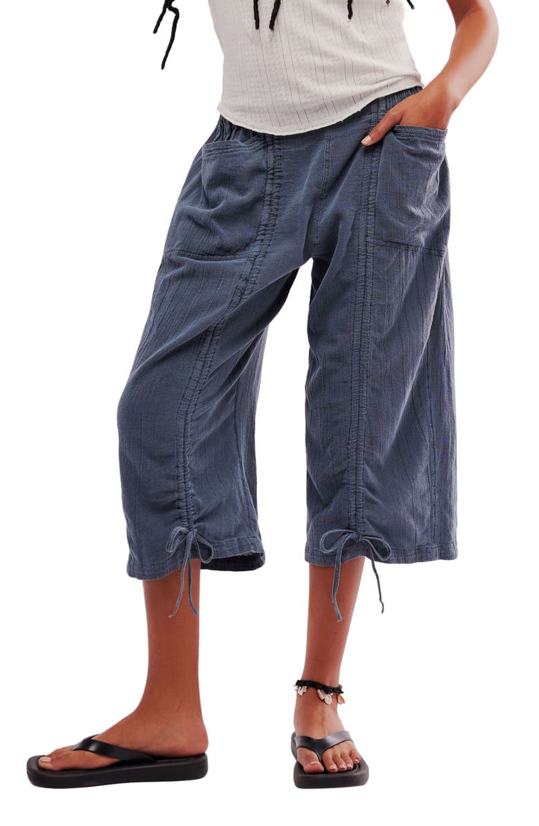 Gianna Ruched Cotton Capri Pants