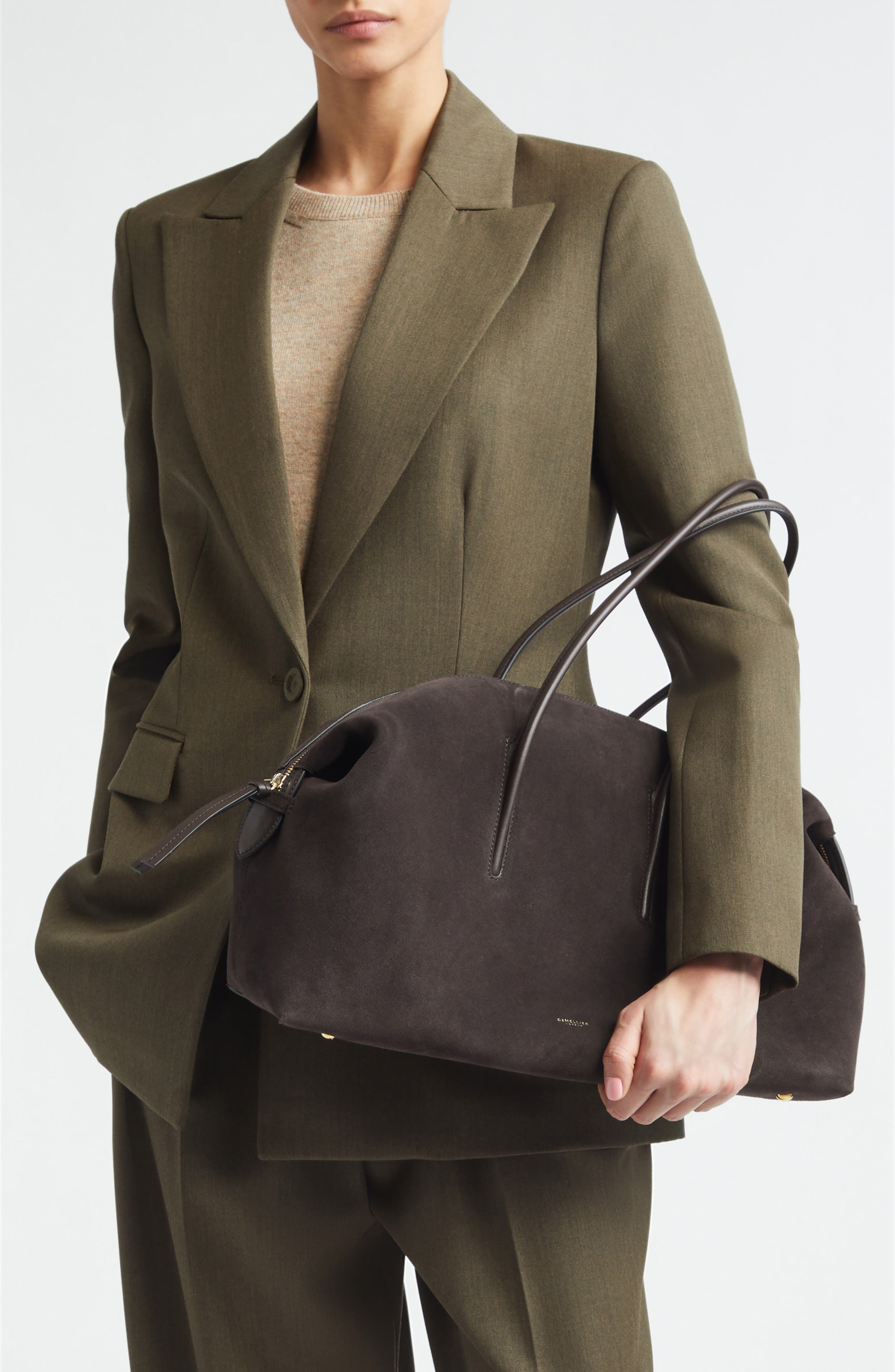 The Stockholm Leather Top Handle Bag, Alternate, color, DARK CHOCOLATE