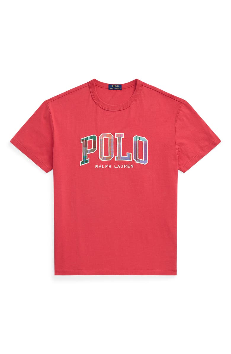 Polo Ralph Lauren Plaid Logo Appliqué Embroidered T-Shirt, Alternate, color, 