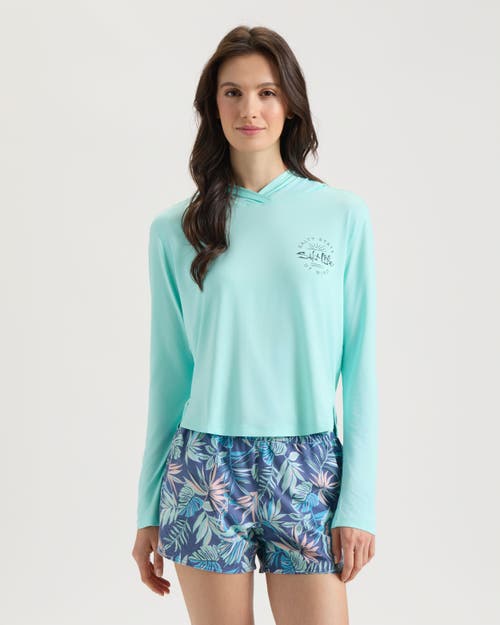 Salt Life Seaglass Bay Performance Hoodie In Green