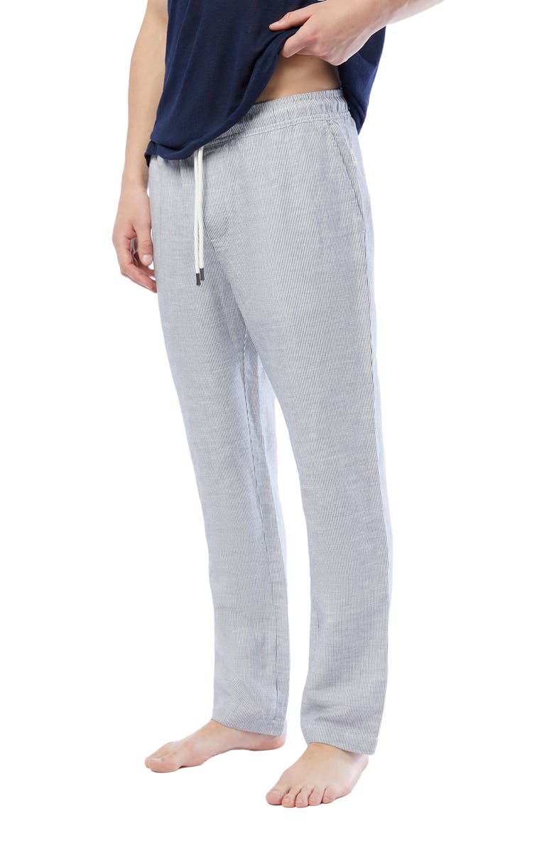 Onia Air Linen Pull-on Pant, Alternate, color, Deep Navy/White