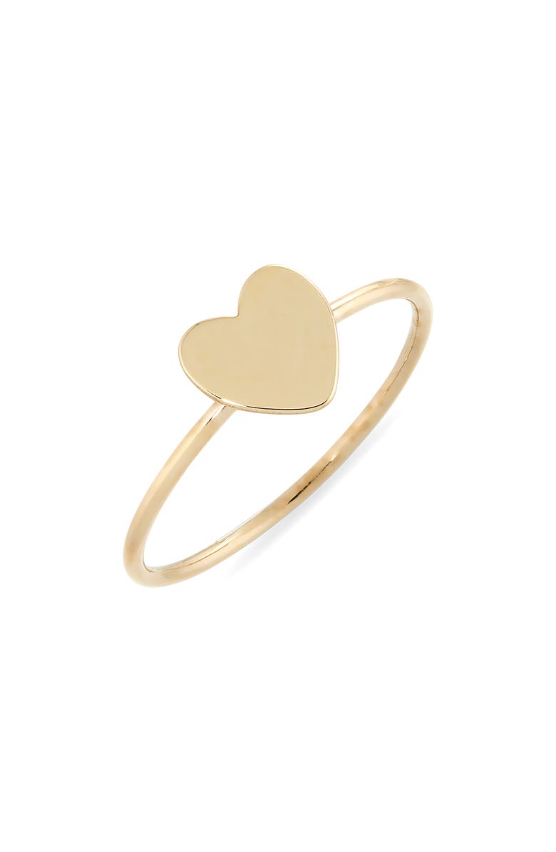 Bony Levy BLG 14K Gold Heart Stackable Ring, Main, color, Yg