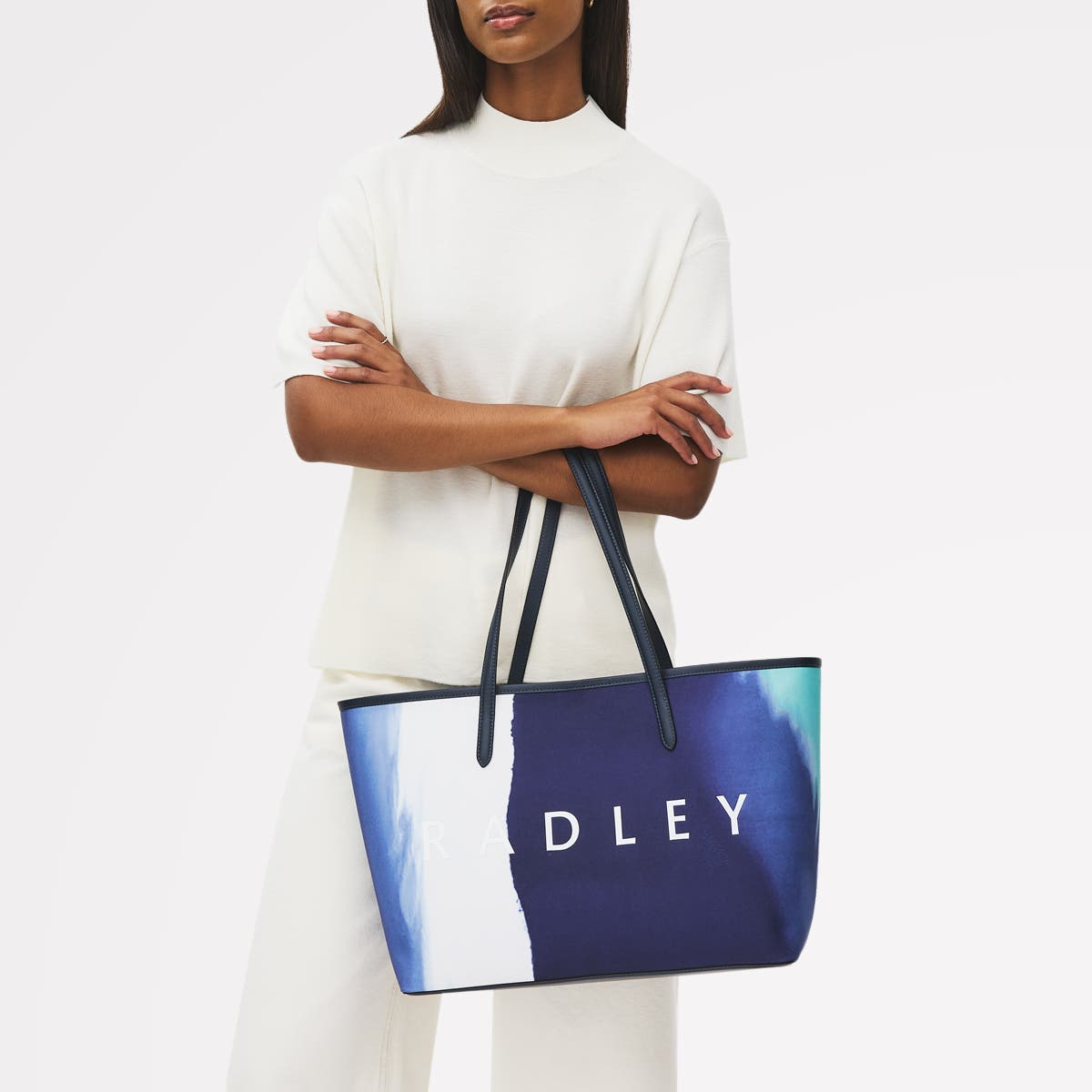 Radley Shouthwell Gardens - Stripe Large Open Tote Bag, Alternate, color, Ink