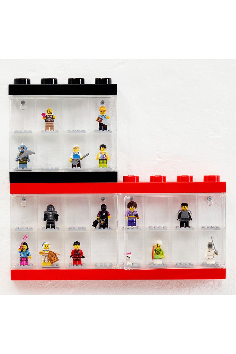 Minifigure Display Case, Alternate, color, Red