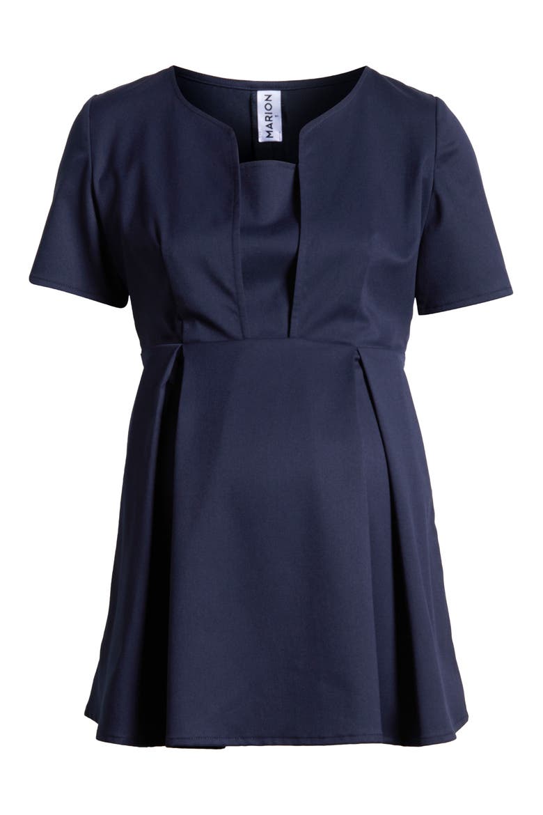 Short Sleeve Suit Materinty Top, Alternate, color, NAVY BLUE