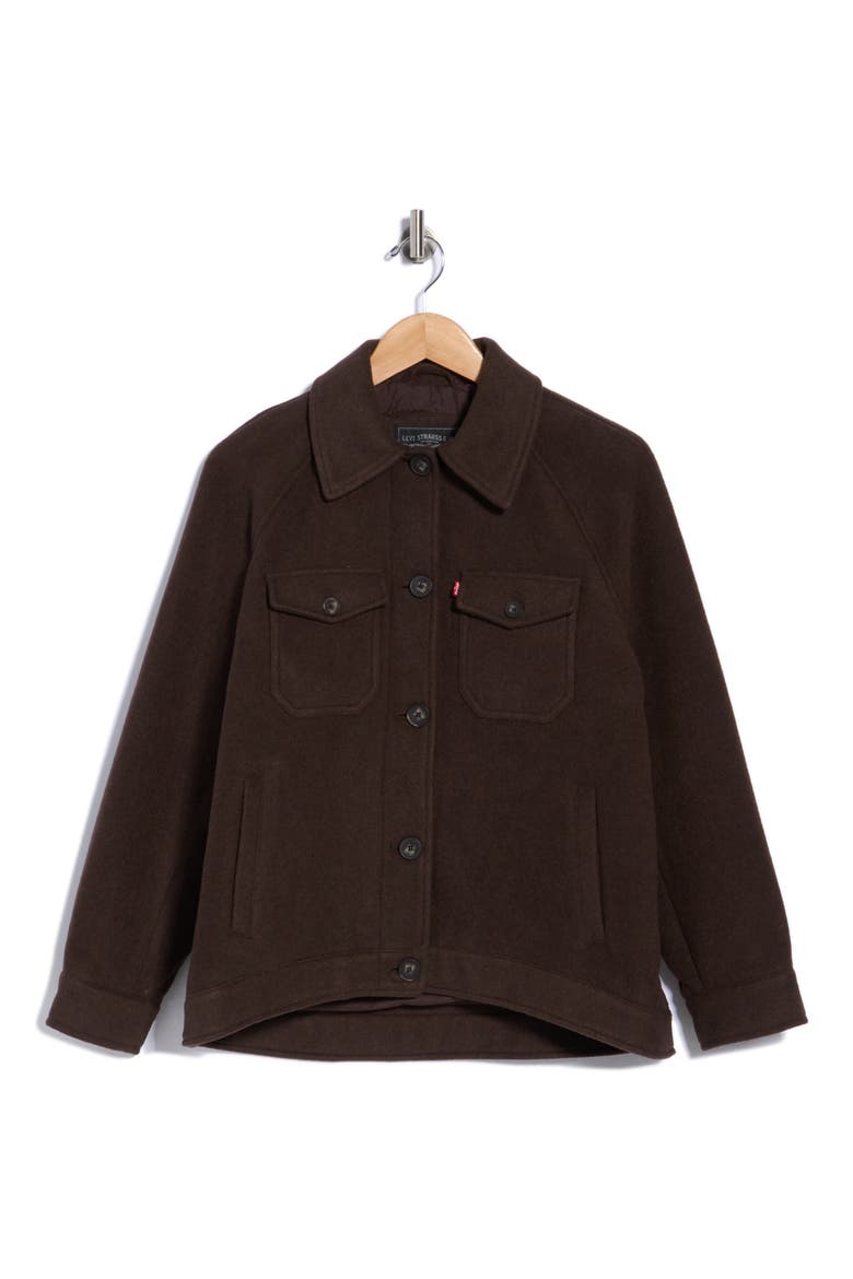 Wool Blend Shacket, Main, color, BRACKEN