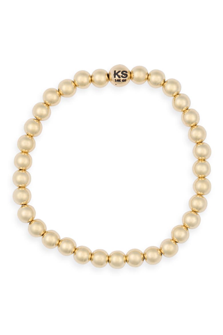 5mm Beaded Stretch Bracelet, Main, color, 14K GOLD-FILLED