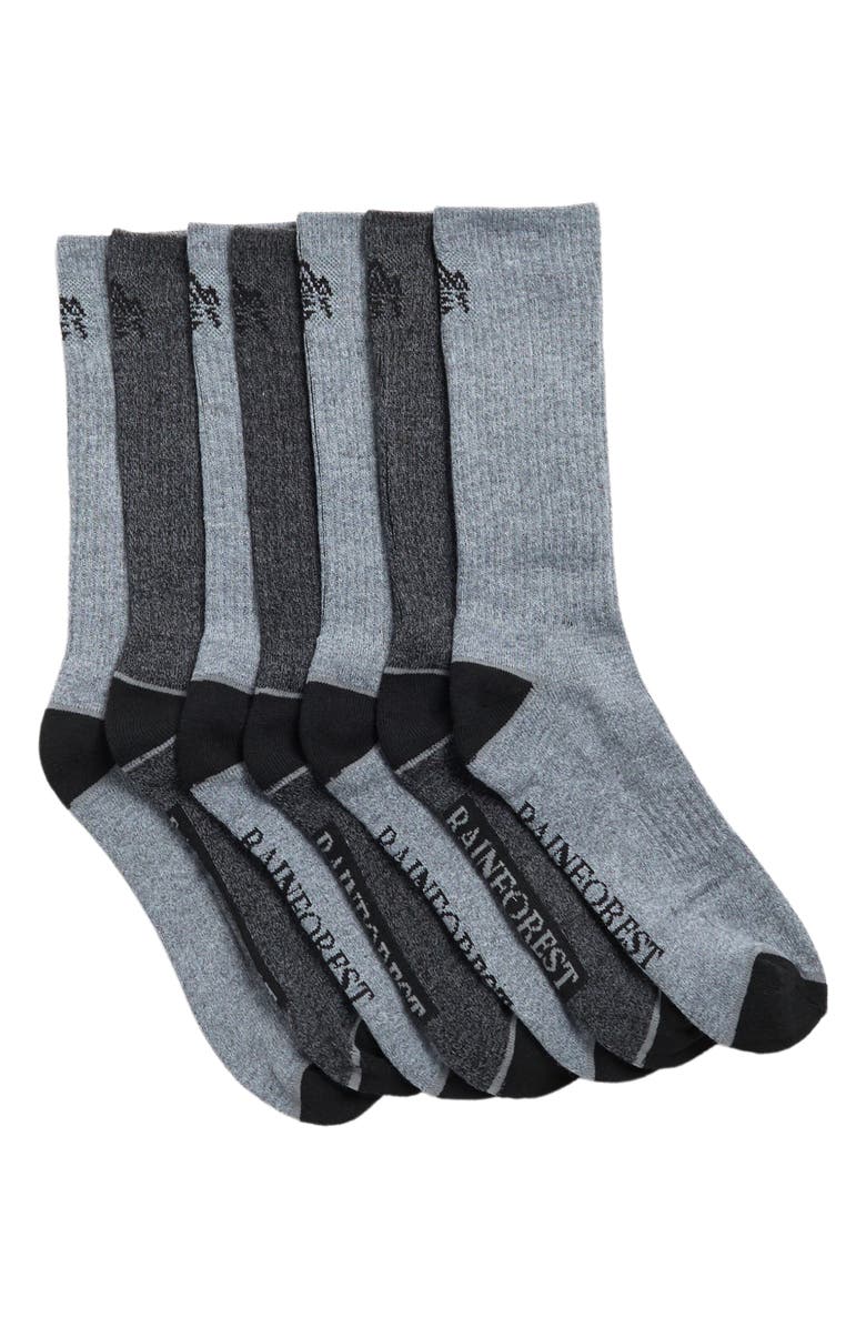 Rainforest 7-Pack Half Cushioned Crew Socks, Main, color, 