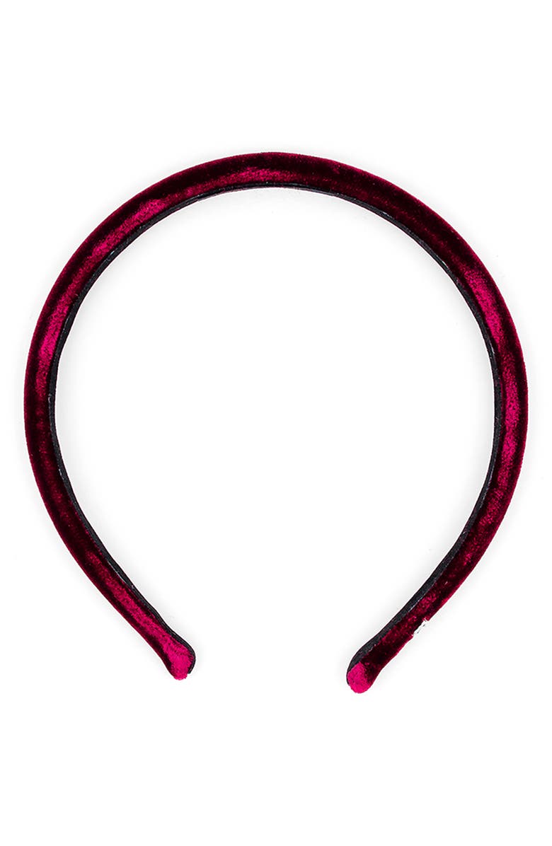 Alexandre de Paris Velvet Headband, Alternate, color, Burgundy