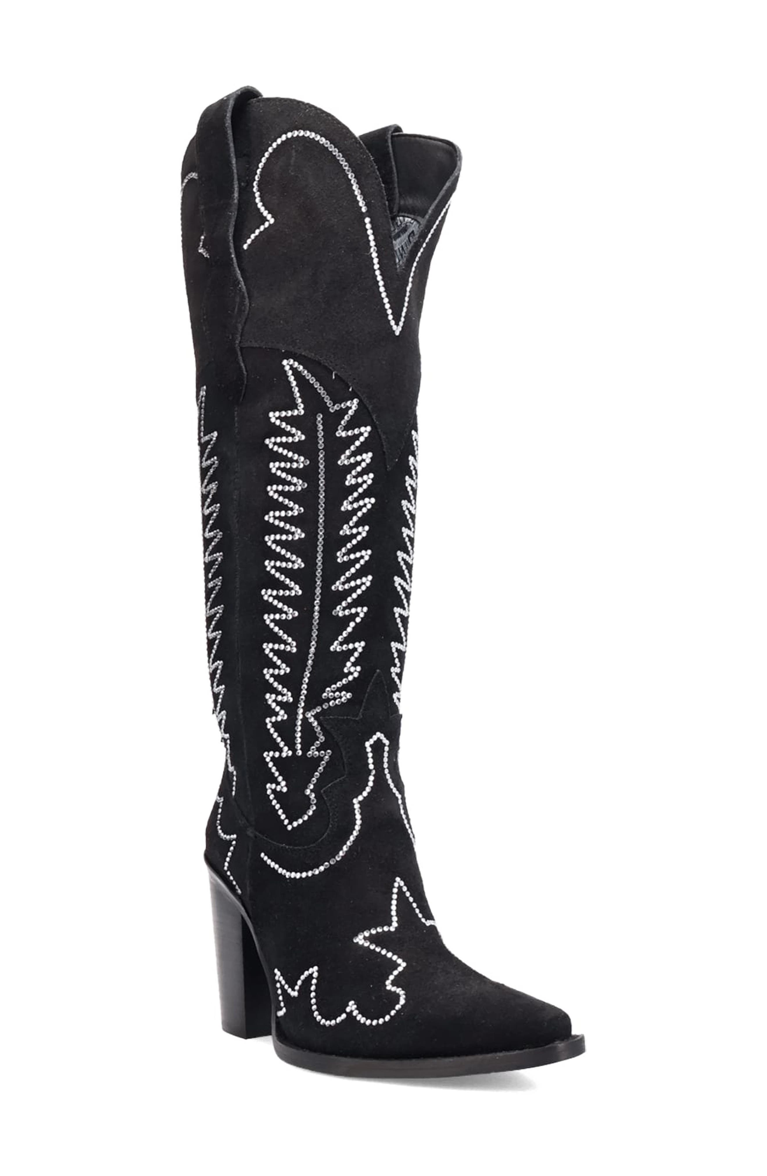 Dingo Double Take Over the Knee Western Boot, Main, color, Black