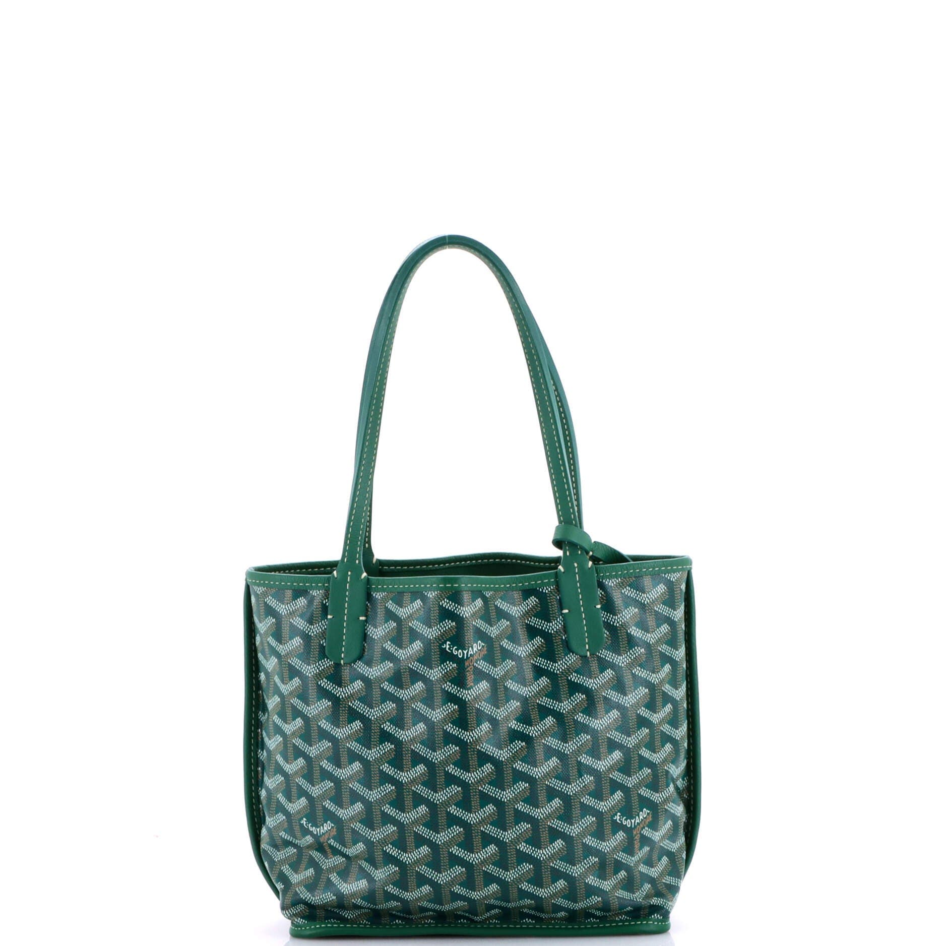 Pre-Owned Goyard Anjou Reversible Tote Coated Canvas Mini, Alternate, color, Green