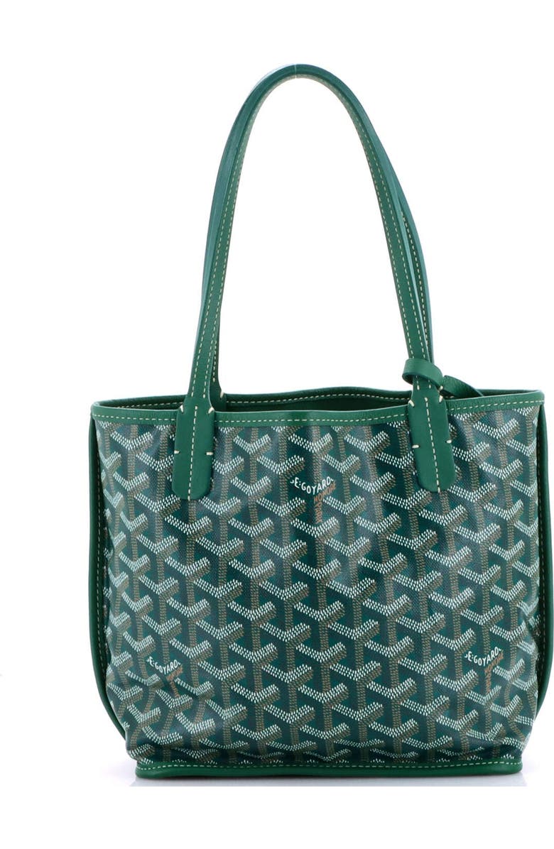 Pre-Owned Goyard Anjou Reversible Tote Coated Canvas Mini, Alternate, color, Green