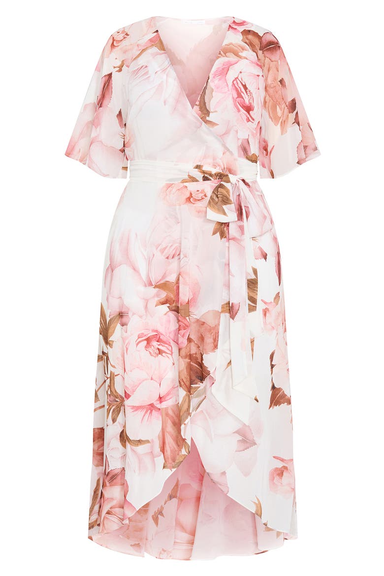 Lovers' Lane Floral Print Wrap Dress, Alternate, color, SUN PETALS