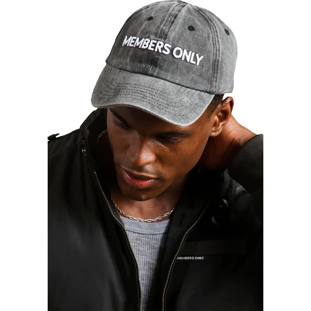 Members Only Washed Baseball Cap In Gray