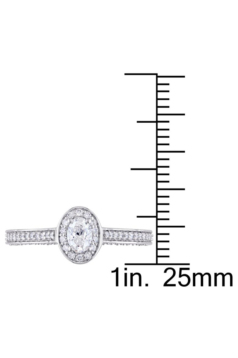 Diamond Oval Raised Halo Engagement Ring 14k, Alternate, color, 14k White Gold