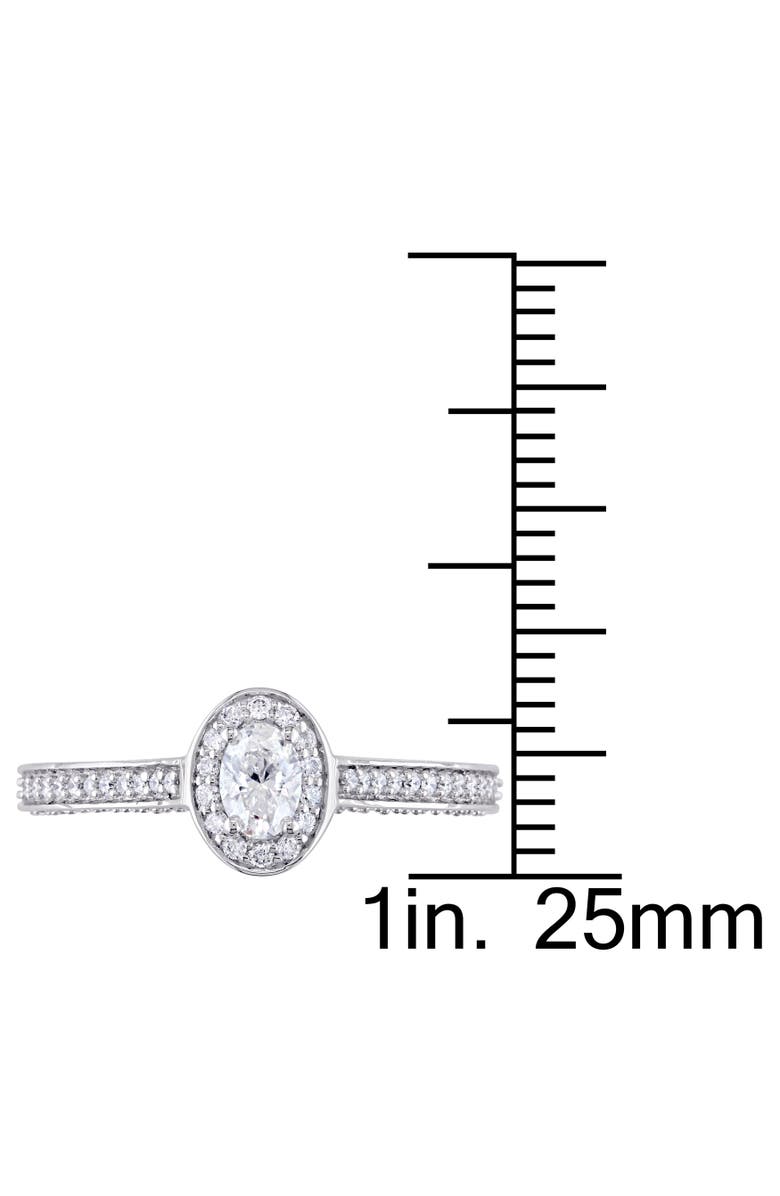 Julianna B. Diamond Oval Raised Halo Engagement Ring 14k, Alternate, color, 14K White Gold