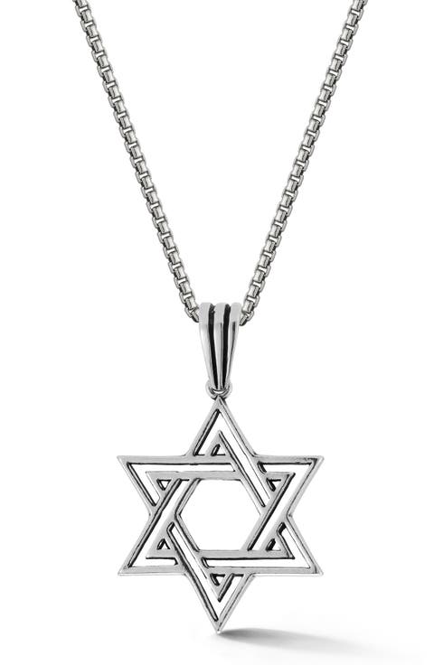 Sterling Silver Star of David Pendant Necklace