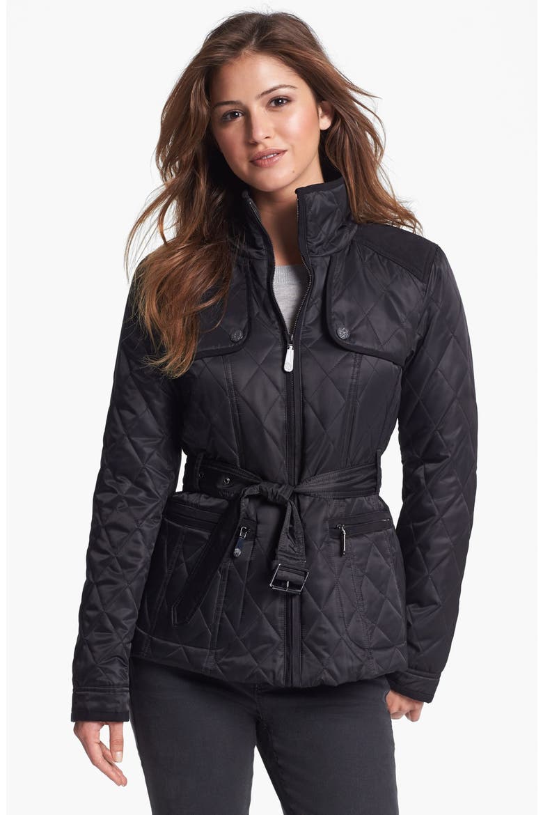 Quilted Field Jacket, Main, color, BLACK/ BLACK