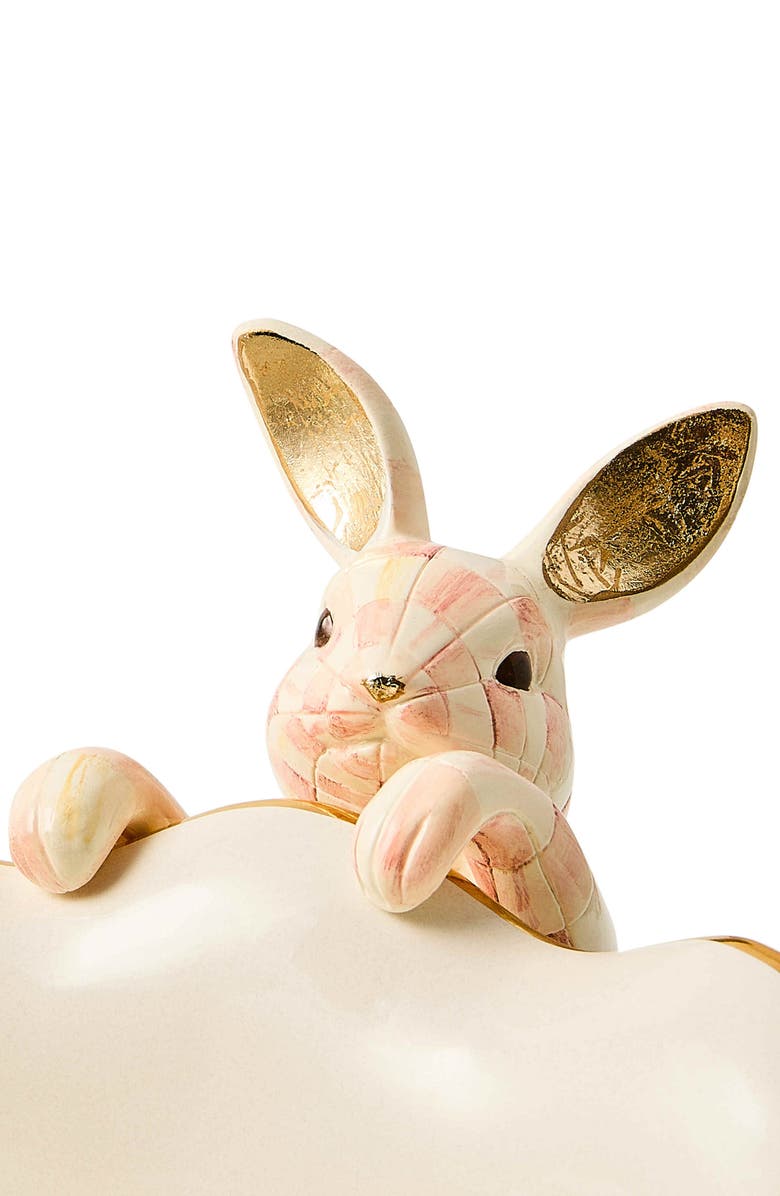 MACKENZIE CHILDS Rosy Check Funny Bunny Pot Climber, Alternate, color, Pink