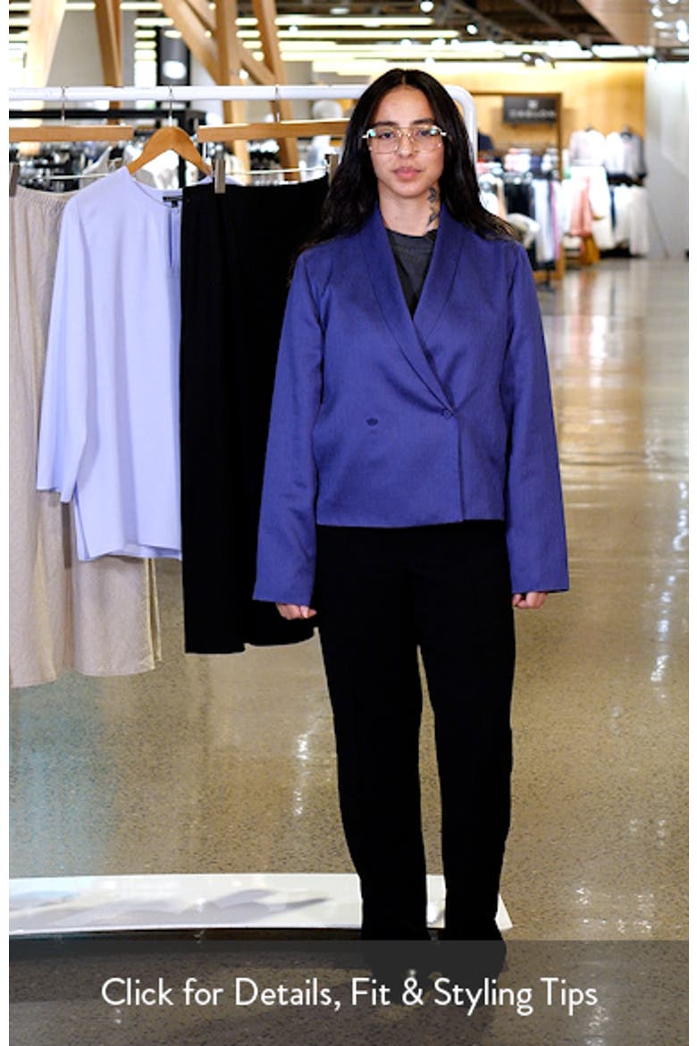 Shawl Collar Textured Silk Weave Double Breasted Jacket video